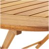 Matgrupp för trädgården 5delar beige polypropen och massivt trä vidaXL 90 x 75 cm – miniatyr 11