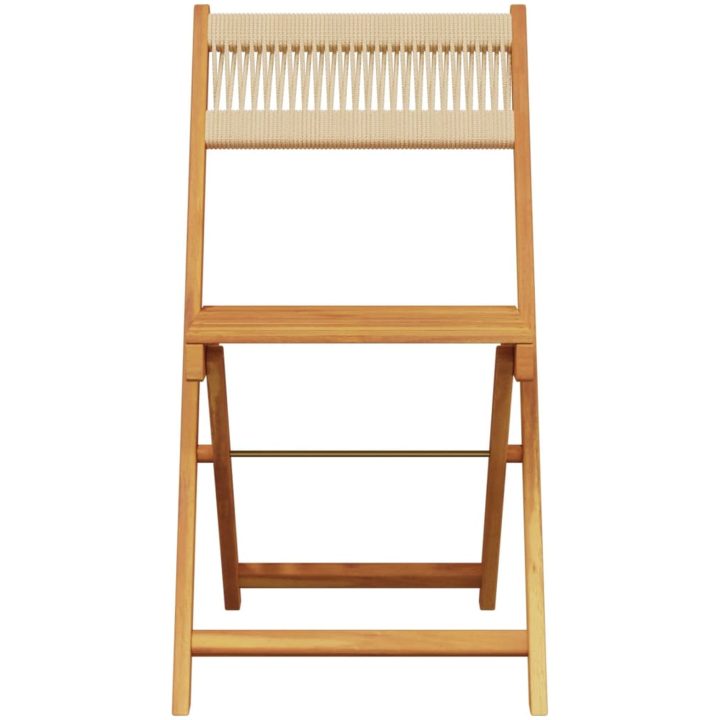 Matgrupp för trädgården 5delar beige polypropen och massivt trä vidaXL 90 x 75 cm – bild 4