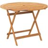 Matgrupp för trädgården 5delar beige polypropen och massivt trä vidaXL 90 x 75 cm – miniatyr 6