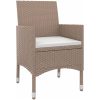 Matgrupp för trädgården 5delar med dynor konstrotting och svart vidaXL 80 cm table length – miniatyr 3