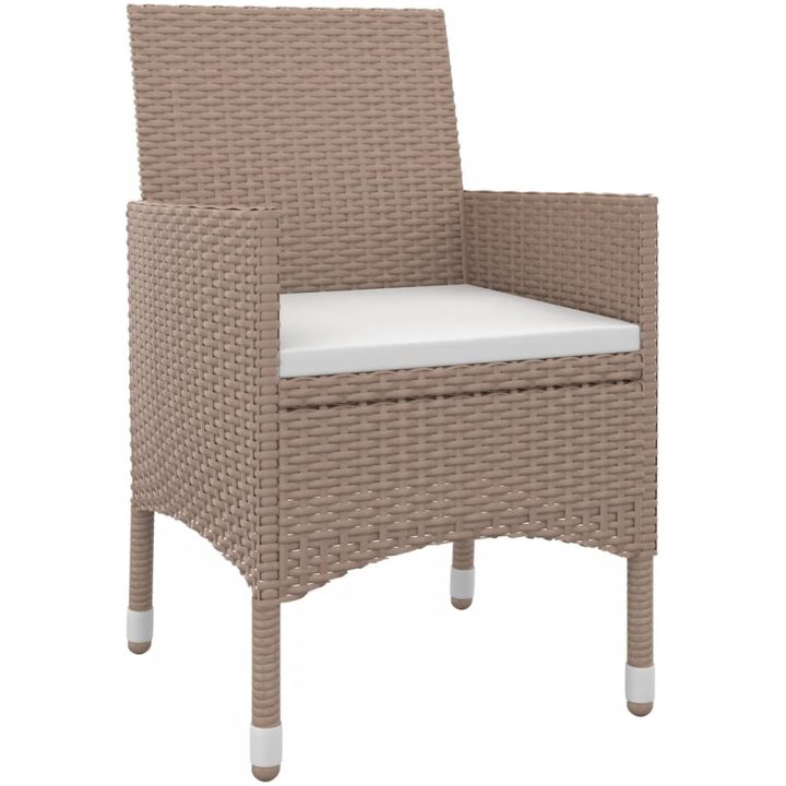 Matgrupp för trädgården 5delar med dynor konstrotting och svart vidaXL 80 cm table length – bild 3