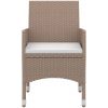 Matgrupp för trädgården 5delar med dynor konstrotting och svart vidaXL 80 cm table length – miniatyr 4
