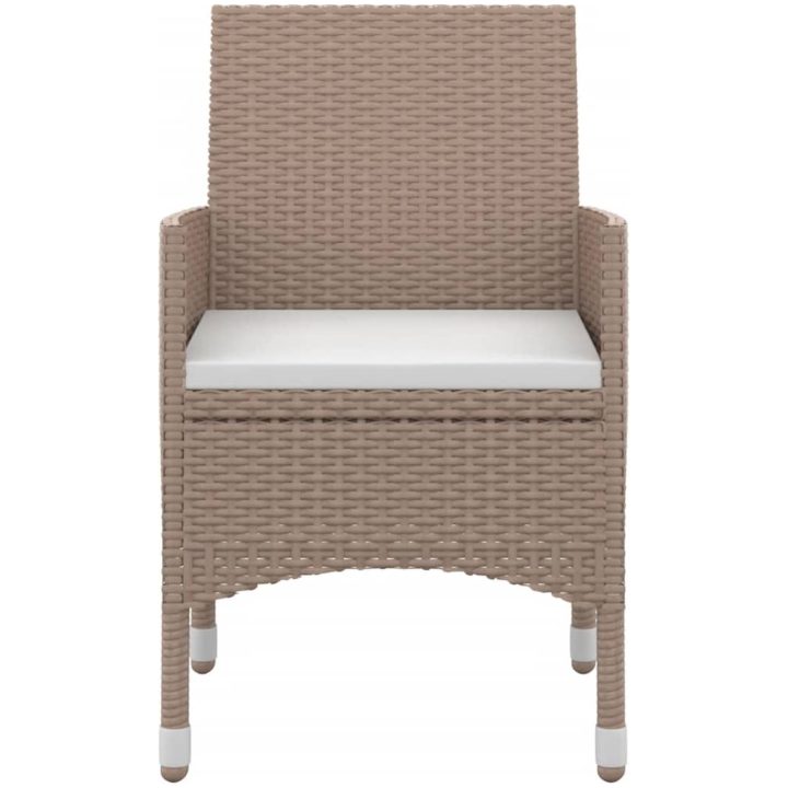 Matgrupp för trädgården 5delar med dynor konstrotting och svart vidaXL 80 cm table length – bild 4
