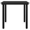Matgrupp för trädgården 5delar med dynor konstrotting och svart vidaXL 80 cm table length – miniatyr 6