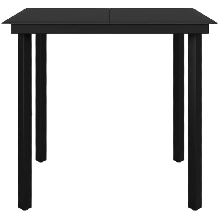 Matgrupp för trädgården 5delar med dynor konstrotting och svart vidaXL 80 cm table length – bild 6