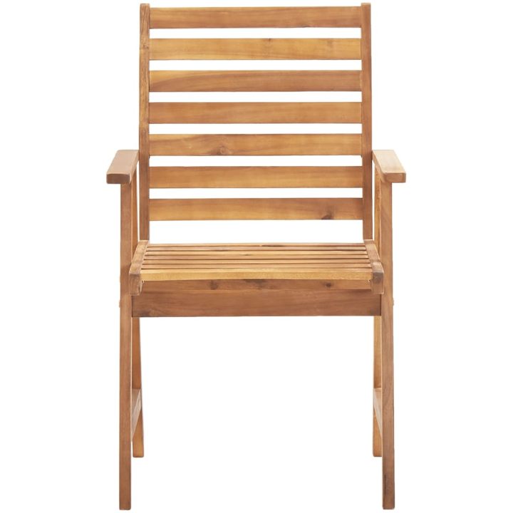 Matgrupp för trädgården 6 delar massivt akaciaträ vidaXL 110 x 75 cm – bild 6