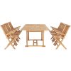 Matgrupp för trädgården 7 delar 150-200x100x75 cm teakträ vidaXL – miniatyr 2