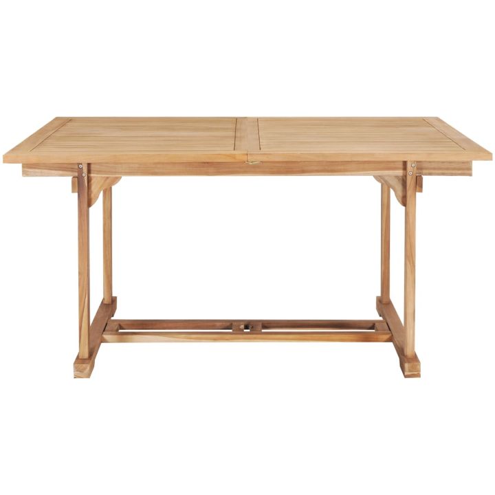 Matgrupp för trädgården 7 delar 150-200x100x75 cm teakträ vidaXL – bild 7