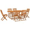 Matgrupp för trädgården 7 delar 180x90x75 cm massivt akaciaträ vidaXL – miniatyr 2