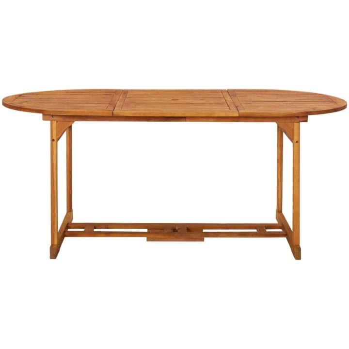Matgrupp för trädgården 7 delar 180x90x75 cm massivt akaciaträ vidaXL – bild 7