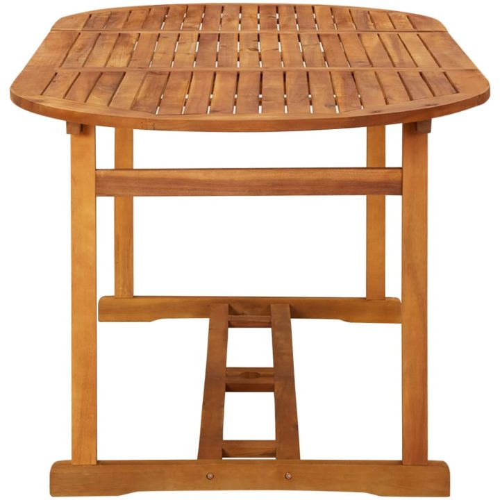 Matgrupp för trädgården 7 delar 180x90x75 cm massivt akaciaträ vidaXL – bild 8