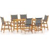Matgrupp för trädgården 7 delar akaciaträ vidaXL 140 cm table length – miniatyr 2