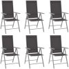 Matgrupp för trädgården 7 delar aluminium silver och svart vidaXL 150 cm table length – miniatyr 2