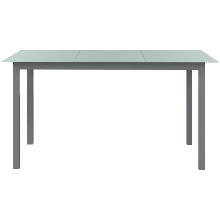 Matgrupp för trädgården 7 delar aluminium silver och svart vidaXL 150 cm table length – bild 10