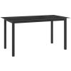 Matgrupp för trädgården 7 delar aluminium svart vidaXL 150 cm table length – miniatyr 8