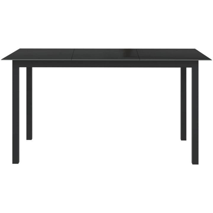 Matgrupp för trädgården 7 delar aluminium svart vidaXL 150 cm table length – bild 9