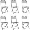 Matgrupp för trädgården 7 delar antracit metallnät vidaXL 110 cm table length – miniatyr 3