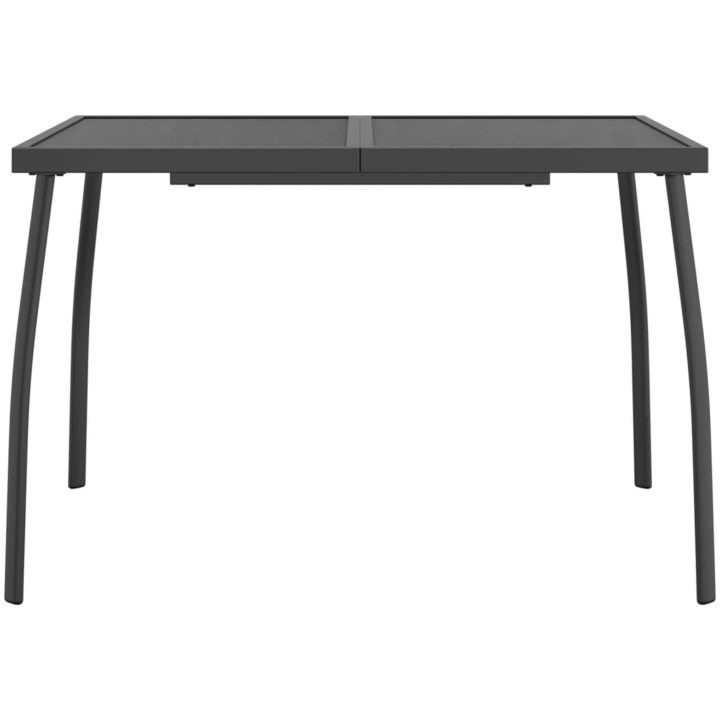 Matgrupp för trädgården 7 delar antracit metallnät vidaXL 110 cm table length – bild 7