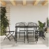 Matgrupp för trädgården 7 delar antracit metallnät vidaXL 110 cm table length – miniatyr 1