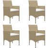 Matgrupp för trädgården 7 delar beige vidaXL – miniatyr 5