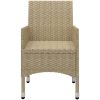 Matgrupp för trädgården 7 delar beige vidaXL – miniatyr 10