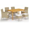 Matgrupp för trädgården 7 delar beige vidaXL – miniatyr 1