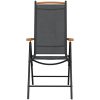 Matgrupp för trädgården 7 delar brun aluminium vidaXL 150 cm bordslängd – miniatyr 5