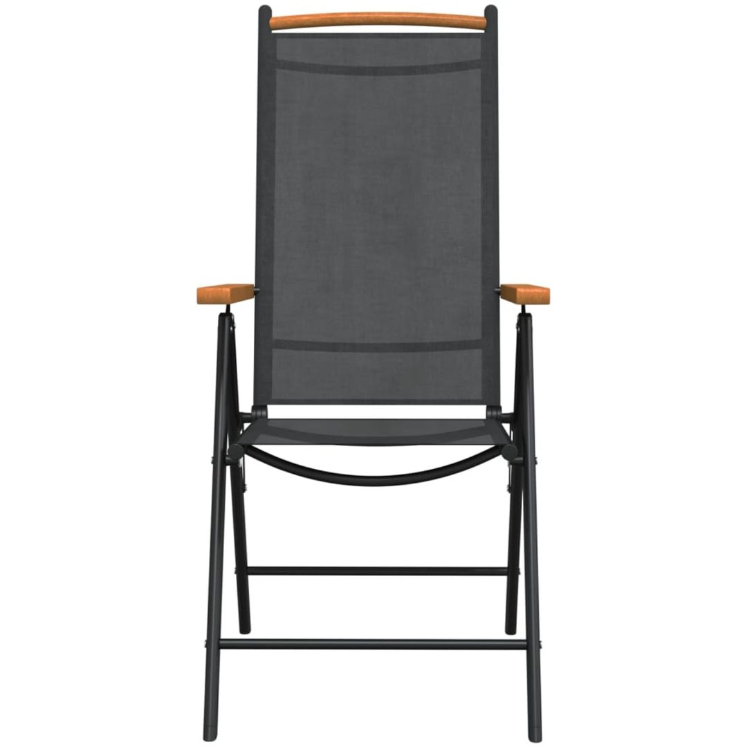 Matgrupp för trädgården 7 delar brun aluminium vidaXL 150 cm bordslängd – bild 5