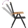 Matgrupp för trädgården 7 delar brun aluminium vidaXL 150 cm bordslängd – miniatyr 7