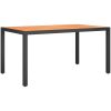 Matgrupp för trädgården 7 delar brun aluminium vidaXL 150 cm bordslängd – miniatyr 9