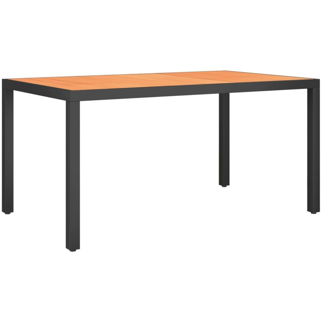 Matgrupp för trädgården 7 delar brun aluminium vidaXL 150 cm bordslängd – bild 9