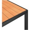 Matgrupp för trädgården 7 delar brun aluminium vidaXL 150 cm bordslängd – miniatyr 10