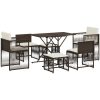 Matgrupp för trädgården 7 delar brun konstrotting vidaXL – miniatyr 2