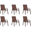 Matgrupp för trädgården 7 delar brun och svart vidaXL 140 cm bordslängd – miniatyr 3