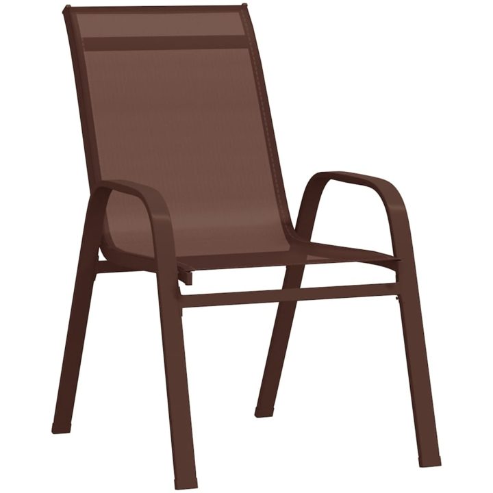 Matgrupp för trädgården 7 delar brun och svart vidaXL 140 cm bordslängd – bild 4