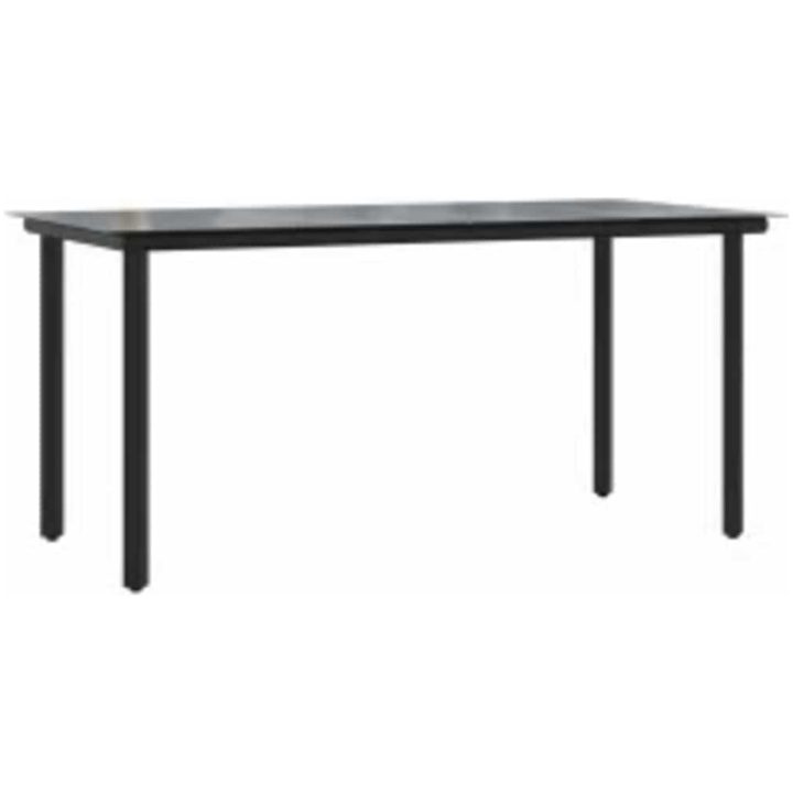Matgrupp för trädgården 7 delar brun polyrotting glas vidaXL 160 x 80 x 74 cm – bild 5