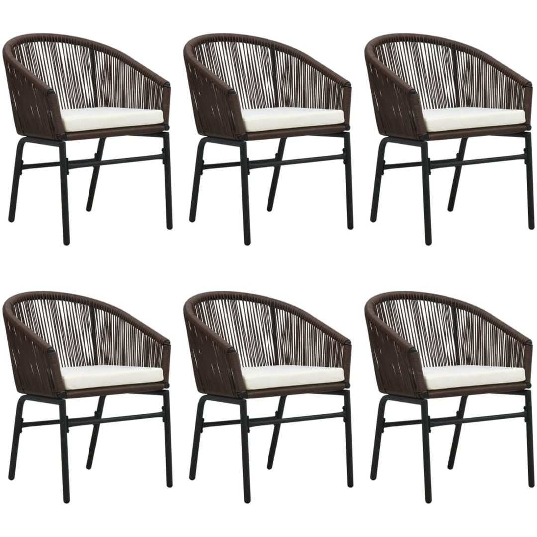 Matgrupp för trädgården 7 delar brun vidaXL 140 cm bordslängd – bild 3