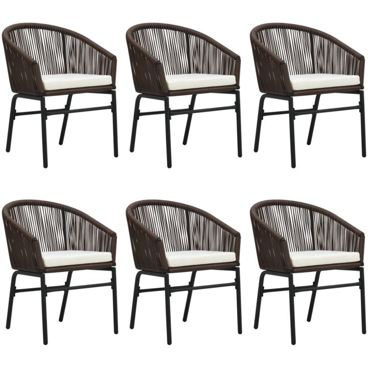 Matgrupp för trädgården 7 delar brun vidaXL 140 cm bordslängd – bild 3