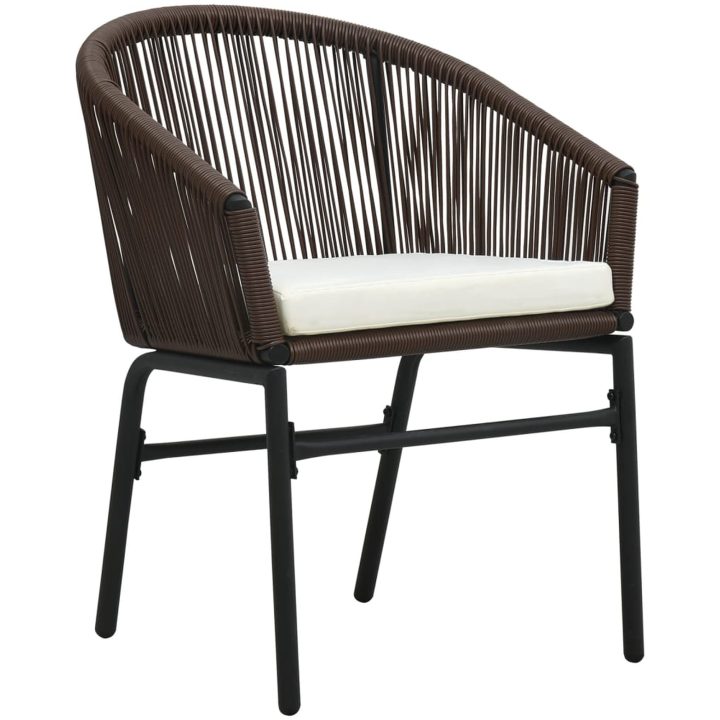 Matgrupp för trädgården 7 delar brun vidaXL 140 cm bordslängd – bild 4