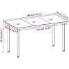 Matgrupp för trädgården 7 delar brun vidaXL 140 cm bordslängd – miniatyr 7