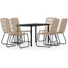 Matgrupp för trädgården 7 delar ek vidaXL 140 cm table length – miniatyr 2