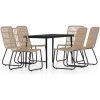 Matgrupp för trädgården 7 delar ek vidaXL 140 cm table length – miniatyr 2