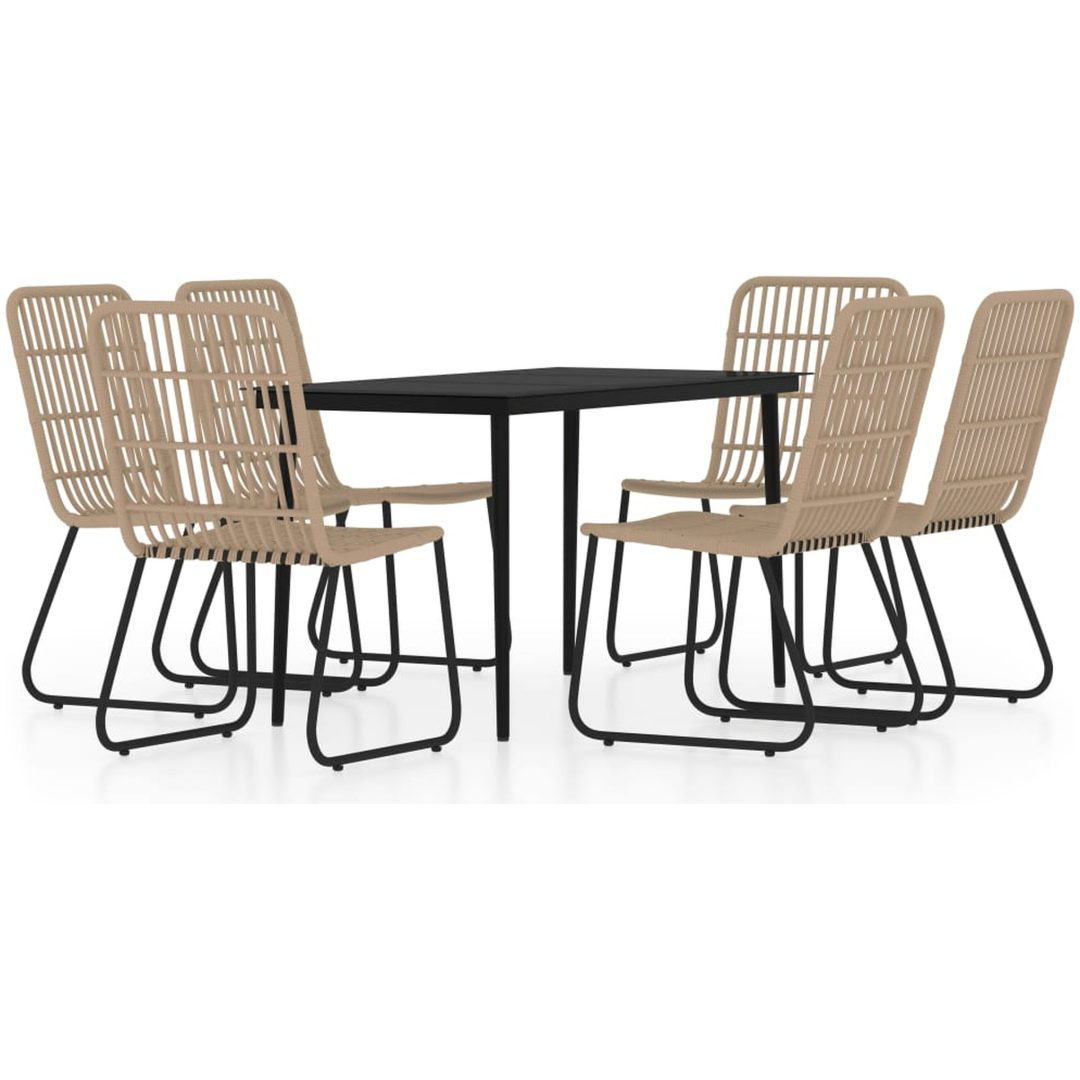Matgrupp för trädgården 7 delar ek vidaXL 140 cm table length – bild 2