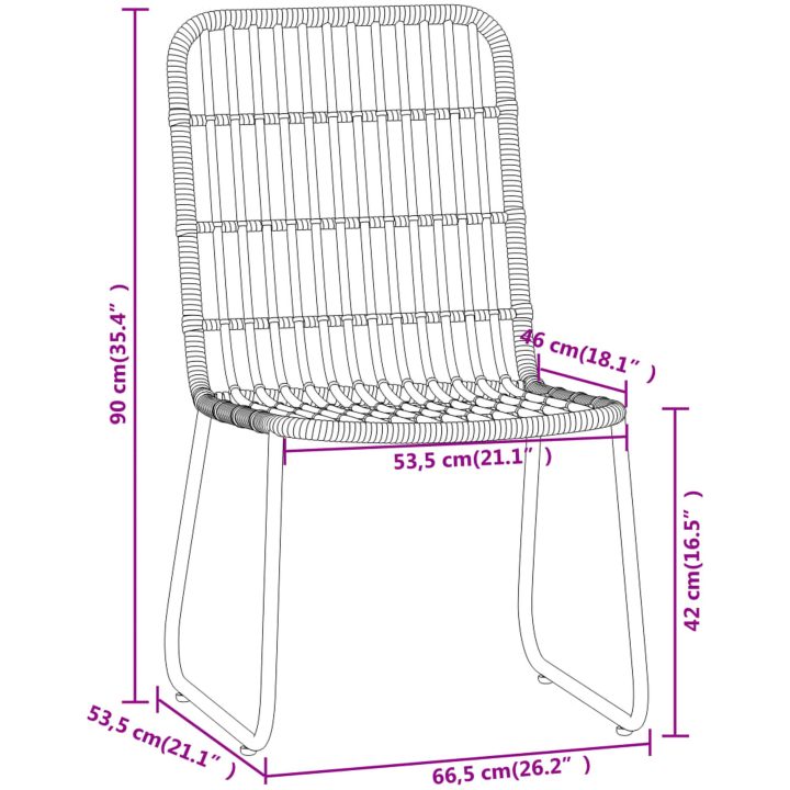Matgrupp för trädgården 7 delar ek vidaXL 140 cm table length – bild 7