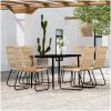 Matgrupp för trädgården 7 delar ek vidaXL 140 cm table length – miniatyr 1