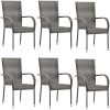 Matgrupp för trädgården 7 delar grå konstrottning vidaXL 160 cm table length – miniatyr 4