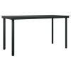 Matgrupp för trädgården 7 delar grå och svart vidaXL 140 cm table length – miniatyr 3