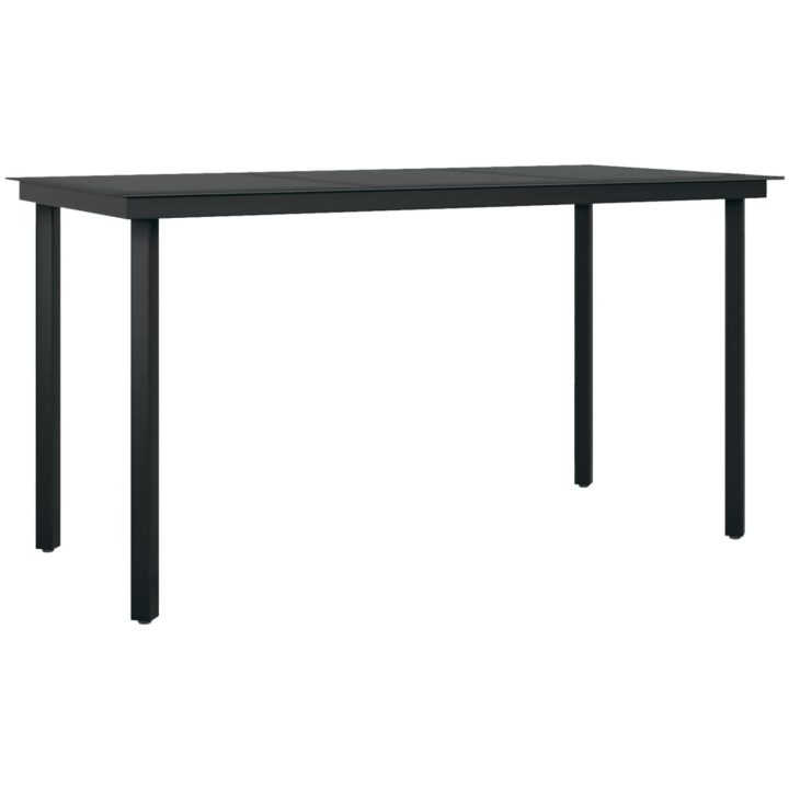 Matgrupp för trädgården 7 delar grå och svart vidaXL 140 cm table length – bild 3