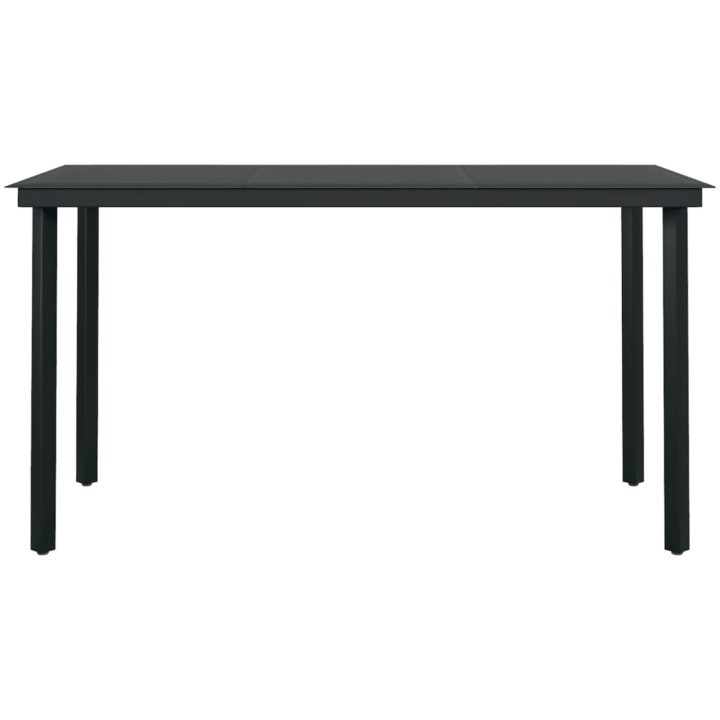 Matgrupp för trädgården 7 delar grå och svart vidaXL 140 cm table length – bild 4