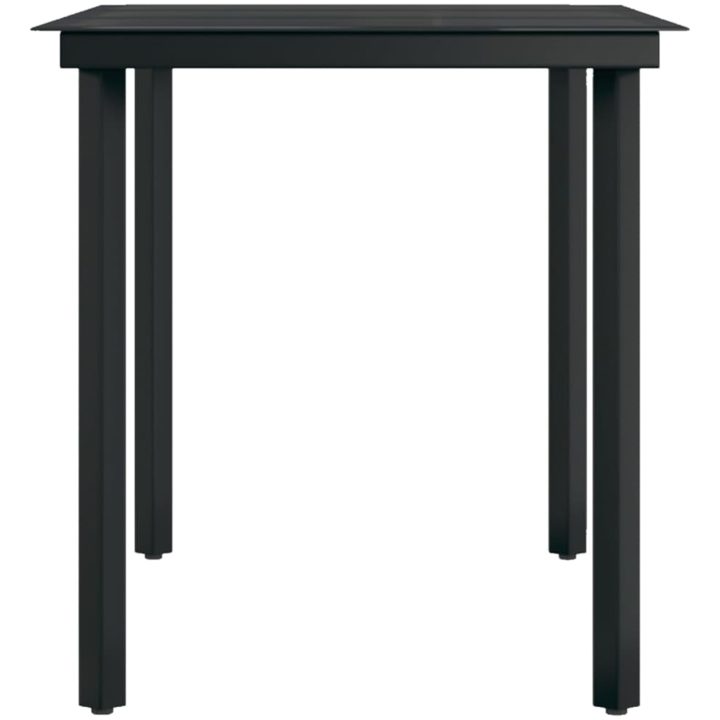 Matgrupp för trädgården 7 delar grå och svart vidaXL 140 cm table length – bild 5